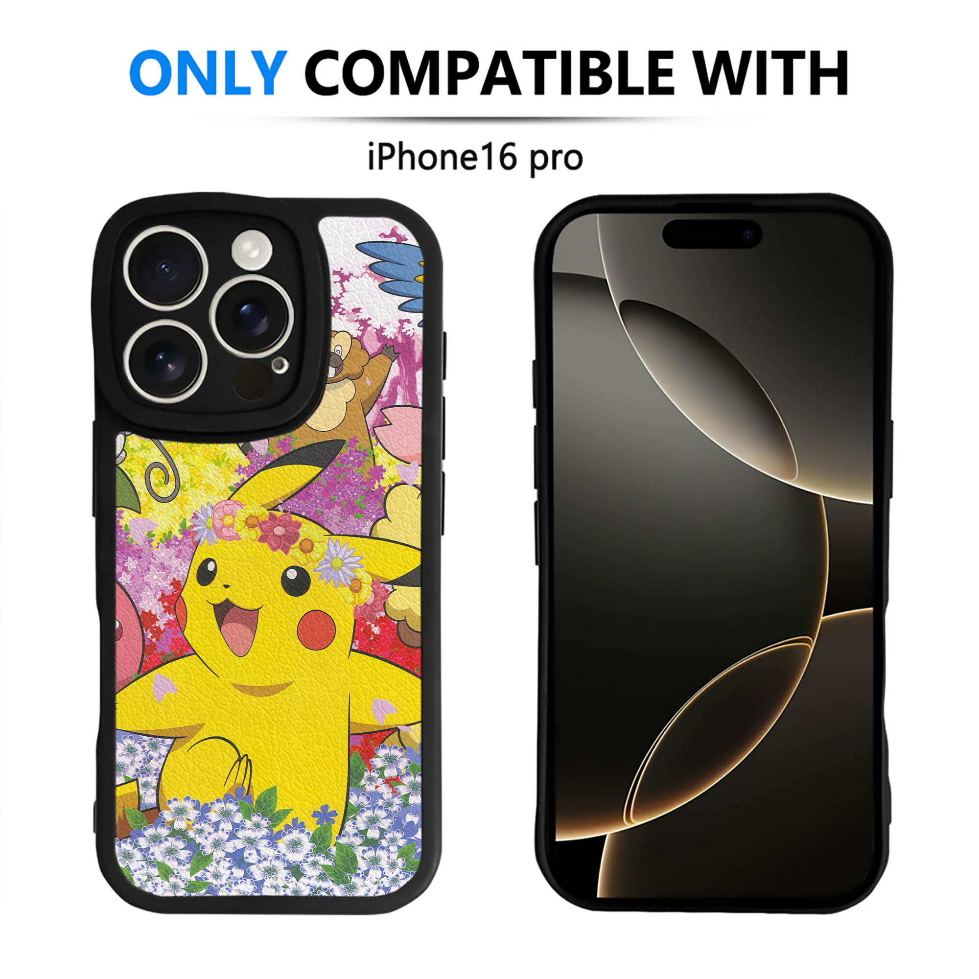 （画像用） ポケットモンスター Pokémon 【iPhone 16シリーズ対応】シリコンスマホケース（レザー調） 材質：シリコン